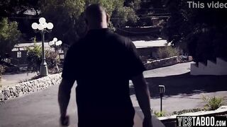 Large melons tattooed teen screws a large dong guy in her hostel in front of the warden