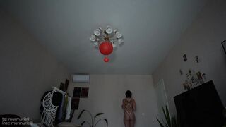 Try on fresh pants and strap