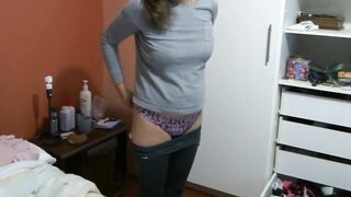 I love showing off in underware during the time that my stepson's allies record me, jerk off and cum in front of me