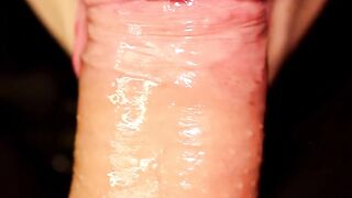 Girlfriend plays and sucks the head of my ramrod to make him cum