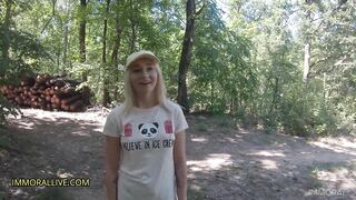 Stepfather & stepson tag team cutie lost in woods! Marilyn Sugar squirting ass drilling 2 creampies part 1 of two