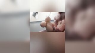Sexually excited teens 1st promo vid cums loads/ BESTVIBE dual channels big droplet tits masturbator