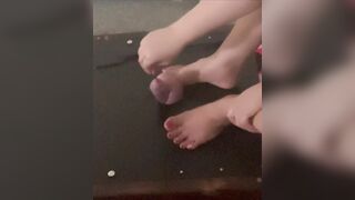 Bestie’s penis and balls will surely turn ebony and blue later. The price of firing his loads.