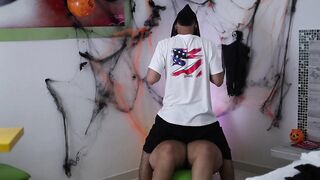 I bang  on Halloween with a mask on