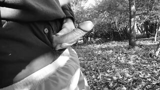 Woodland public void urine result in hard wang almost caught so I just had to stroke untill cum squirts