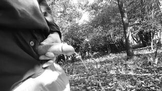 Woodland public void urine result in hard wang almost caught so I just had to stroke untill cum squirts