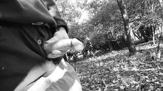 Woodland public void urine result in hard wang almost caught so I just had to stroke untill cum squirts