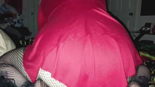 Red head in fishnets, play time