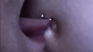 Male Licking Abdomen Piercing Part 1