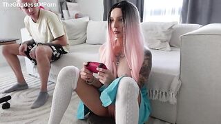 Teasing Step Sis In Short Petticoat No Pants Got Anal On The Bed