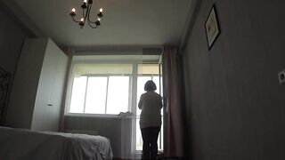 Striptease of a breasty mother I'd like to fuck with a large booty. Close-up of holes. A second camera watches the aged big beautiful woman. PAWG.