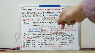 How many three-digit even numbers can be made.[JapanMath](job)