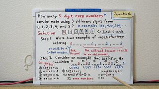 How many three-digit even numbers can be made.[JapanMath](job)