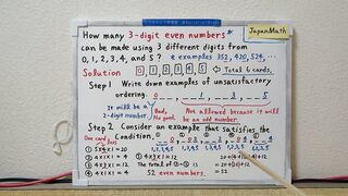 How many three-digit even numbers can be made.[JapanMath](job)
