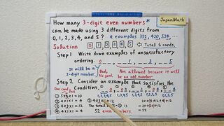 How many three-digit even numbers can be made.[JapanMath](job)