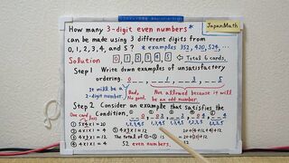 How many three-digit even numbers can be made.[JapanMath](job)