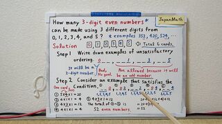 How many three-digit even numbers can be made.[JapanMath](job)