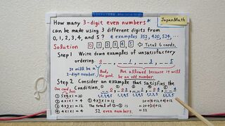 How many three-digit even numbers can be made.[JapanMath](job)