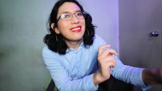 With 2 dildos in his throat.