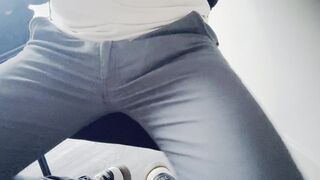 My large boner turned unwieldy, so I had to relieved it.