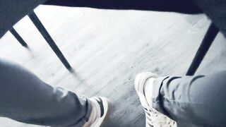 My large boner turned unwieldy, so I had to relieved it.