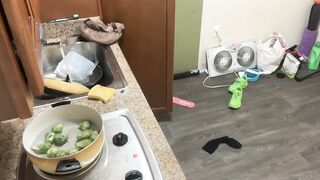 Of The Nude Ballerina setting of brussel sprouts of boil.