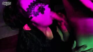 1st Time Masked Punk Small Gives Sloppy Oral with Red Lips - Amateur