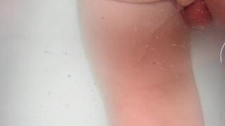 relaxing in the washroom