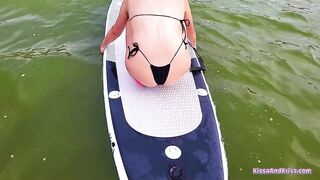 My teenage student came to educate her to surf - the 1st lesson