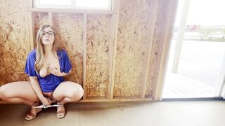 Golden-haired mother I'd like to fuck with Large Titties and Glasses Enjoys Exhibitionist Masturbation and Messy Talks
