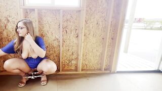 Golden-haired mother I'd like to fuck with Large Titties and Glasses Enjoys Exhibitionist Masturbation and Messy Talks