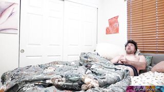 Caught masturbating stepmom screws it for him