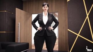 Lesbo Employee suggests her ebony boss her large PAWG butt for a specific favour