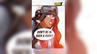 A music movie scene featuring a 2D comics angel from HoneyToon