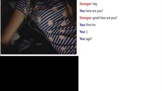 Omegle girl fingers wet pussy with sound