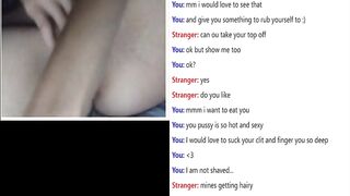 Omegle girl fingers wet pussy with sound