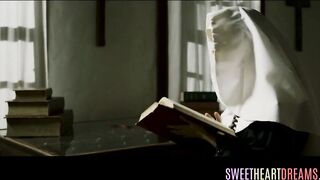 Lesbian nun masturbating and fingering 