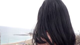 4K - Betty Luxxx giving a blow job with a scenic background