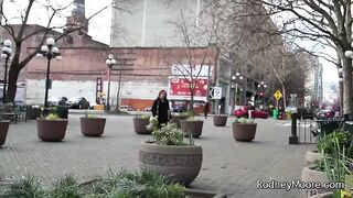 Red headed curly beauty cum with sex tool