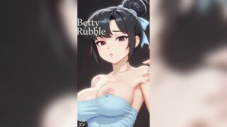 Betty Rubble masturbates frantically and Fred Flintstone spies on her throughout a window