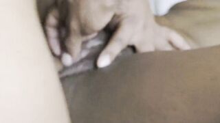 Stretching ebony vagina