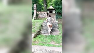 Bare hiking - steps in the forest