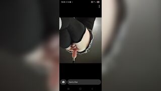 Tgirl sprays cum hands free whilst getting destroyed by bang machine.