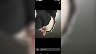 Tgirl sprays cum hands free whilst getting destroyed by bang machine.