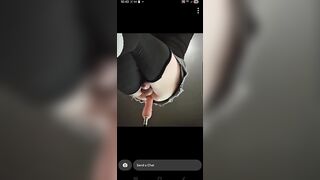Tgirl sprays cum hands free whilst getting destroyed by bang machine.