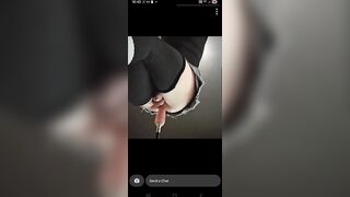 Tgirl sprays cum hands free whilst getting destroyed by bang machine.