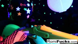 Romi and Dani lesbo ebony-light enjoyment