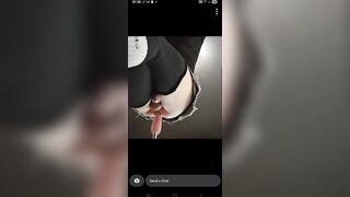 Trans babes sprays cum with intensive hands free climax from screw machine.