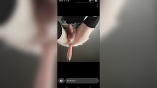 Trans babes sprays cum with intensive hands free climax from screw machine.