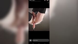Trans babes sprays cum with intensive hands free climax from screw machine.